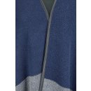 Damen Gem&uuml;tlicher und Weicher Poncho mit Fransen Blau Grau