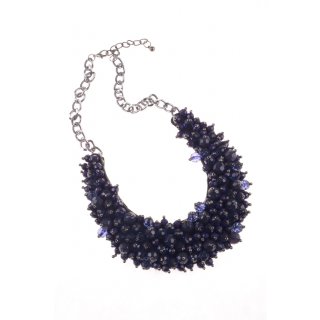 Damen Halskette Statement-Kette mit blauen Steinen