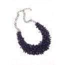 Damen Halskette Statement-Kette mit blauen Steinen