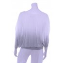 Seidenbluse Shirt Damen Langarm mit Farbverlauf Grau Wei&szlig;