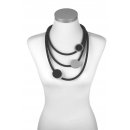 Damen Halskette Kautschukkette Schwarz 1701D3