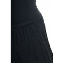 Maxirock Damen Baumwolle mit elastischer Taille Schwarz