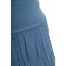 Maxirock Damen Baumwolle mit elastischer Taille Jeans-Blau