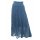 Maxirock Damen Baumwolle mit elastischer Taille Jeans-Blau