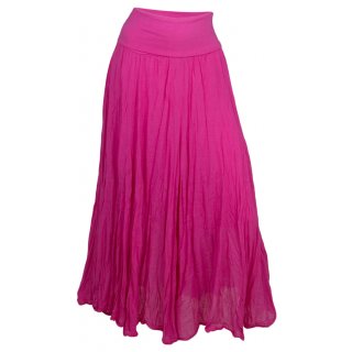 Maxirock Damen Baumwolle mit elastischer Taille Pink