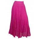 Maxirock Damen Baumwolle mit elastischer Taille Pink