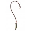 Damen-Halsband aus Leder mit Holz-Amulett Neu Mehrere Farben Gr&uuml;n