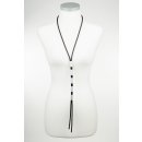 Damen Halskette Kautschukkette Schwarz in vielen Varianten Schmale H&uuml;lsen
