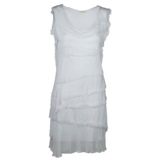 Leichtes Sommerkleid für Damen mit Seide Figurbetont Weiß 36 38