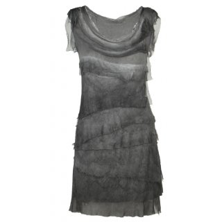 Leichtes Sommerkleid für Damen mit Seide Figurbetont Grau 36 38