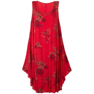 Leichtes Sommerkleid für Damen Maxi-Kleid Viskose Rot 40 42 44