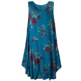 Leichtes Sommerkleid für Damen Maxi-Kleid Viskose Petrol 40 42 44