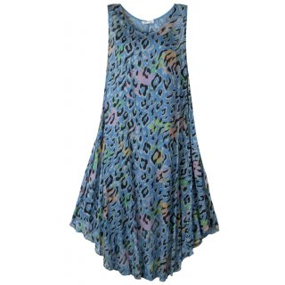 Leichtes Sommerkleid für Damen Maxi-Kleid Leinen Blau 40 42 44
