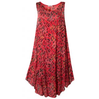 Leichtes Sommerkleid für Damen Maxi-Kleid Leinen Rot 40 42 44
