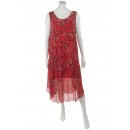 Leichtes Sommerkleid f&uuml;r Damen Maxi-Kleid Leinen Rot 40 42 44