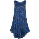Leichtes Sommerkleid f&uuml;r Damen Maxi-Kleid Leinen Tinten-Blau 40 42 44