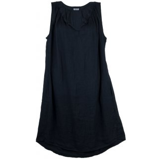 Leichtes Damen-Sommerkleid Leinen A-Linie Dunkel-Blau 38 40