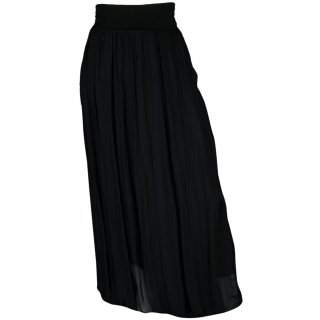 Eleganter Seidenrock Damen Lang 2lagig Schwarz Neu Sommer 38 40 42