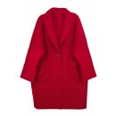 Warme Woll-Jacke Oversize Mantel mit Revers-Kragen Damen Neu Rot 46 48