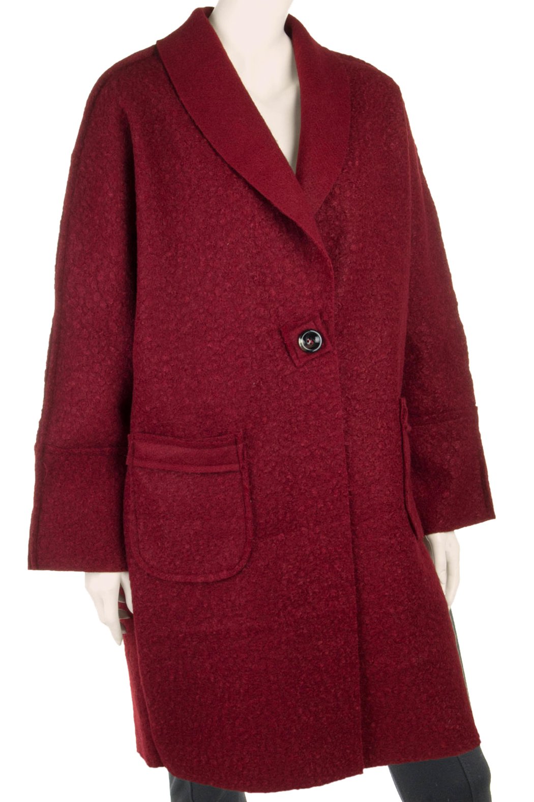 Oversize Jacke Damen Langarm - Langer Wollmantel Mit Strass Details