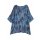 Tunika Shirt Damen Viskose Halbarm Oversize Edel Blau 46 48