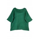 Shirt Oberteil Halbarm Edel Damen Leinen Gr&uuml;n Made in Italy 38 40 42