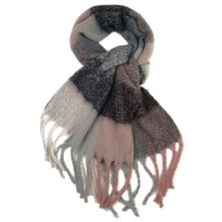 Flauschiger Winter-Schal für Damen Neu Maxi XXL Rosa Grau
