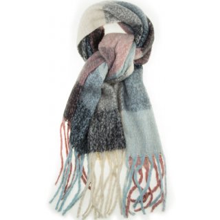 Flauschiger Winter-Schal für Damen Neu Maxi XXL Blau Schwarz