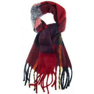 Flauschiger Winter-Schal für Damen Neu mit Wolle Maxi XXL Rot Gelb