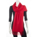 Hochwertiger Damen-Schal aus Viskose, Kaschmir und Wolle Maxi XXL Rot