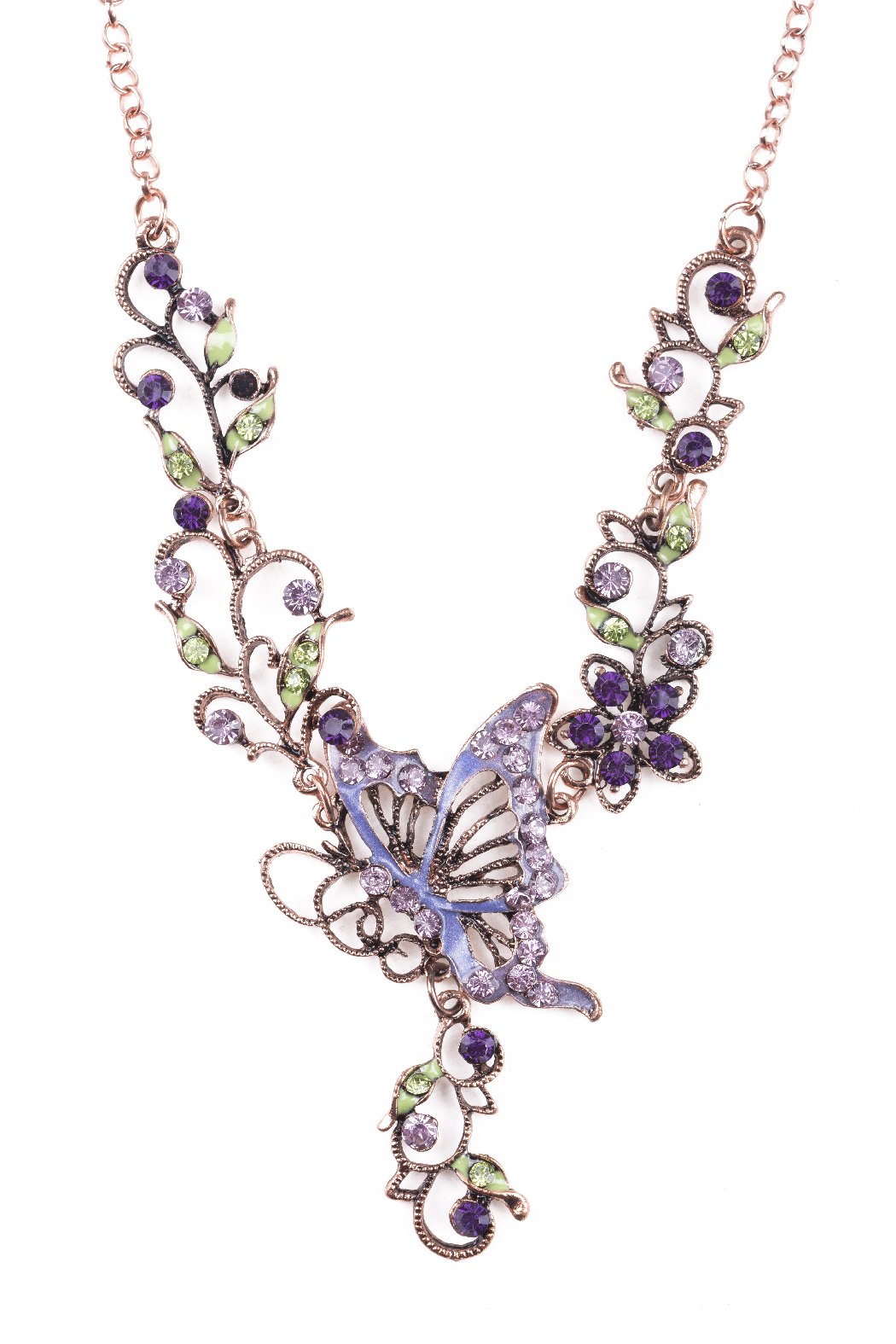 Cara Mia Halskette Schmetterling Statement Für Damen Mit Strass Mehre
