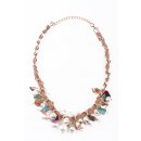 Cara Mia Halskette Perlen-Halsband f&uuml;r Damen mit Deko-Bl&uuml;ten mehrere Farben