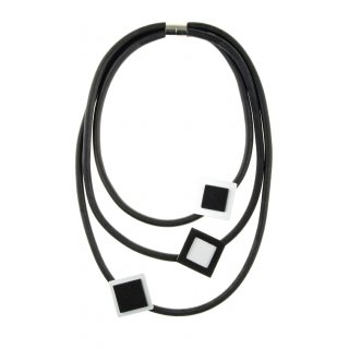 Cara Mia Kautschuk-Kette Statement Halskette für Damen mit Magnet-Verschluss