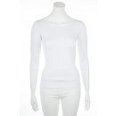 Muse Shirt f&uuml;r Damen mit 3/4 Arm und Rundhals Baumwolle Stretch Wei&szlig; M