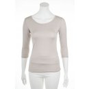 Muse Shirt f&uuml;r Damen mit 3/4 Arm und Rundhals Baumwolle Stretch Beige S