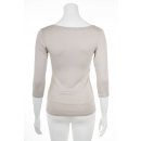 Muse Shirt f&uuml;r Damen mit 3/4 Arm und Rundhals Baumwolle Stretch Beige S