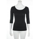Muse Shirt f&uuml;r Damen mit 3/4 Arm und Rundhals Baumwolle Stretch Schwarz M