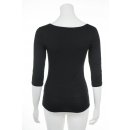 Muse Shirt f&uuml;r Damen mit 3/4 Arm und Rundhals Baumwolle Stretch Schwarz M