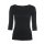 Muse Shirt f&uuml;r Damen mit 3/4 Arm und Rundhals Baumwolle Stretch Schwarz M