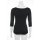 Muse Shirt f&uuml;r Damen mit 3/4 Arm und Rundhals Baumwolle Stretch Schwarz M