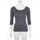 Muse Shirt f&uuml;r Damen mit 3/4 Arm und Rundhals Baumwolle Stretch Grau M