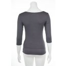 Muse Shirt f&uuml;r Damen mit 3/4 Arm und Rundhals Baumwolle Stretch Grau M