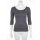 Muse Shirt f&uuml;r Damen mit 3/4 Arm und Rundhals Baumwolle Stretch Grau M