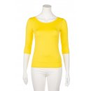 Muse Shirt f&uuml;r Damen mit 3/4 Arm und Rundhals Baumwolle Stretch Gelb S