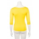 Muse Shirt f&uuml;r Damen mit 3/4 Arm und Rundhals Baumwolle Stretch Gelb S