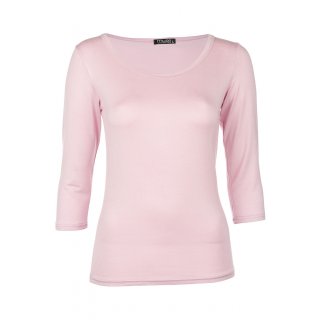 Muse Shirt für Damen mit 3/4 Arm und Rundhals Baumwolle Stretch Rosé M