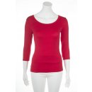 Muse Shirt f&uuml;r Damen mit 3/4 Arm und Rundhals Baumwolle Stretch Rot M