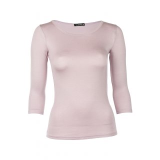 Muse Shirt für Damen mit 3/4 Arm und Rundhals Baumwolle Stretch Flieder M