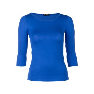 Muse Shirt für Damen mit 3/4 Arm und Rundhals Baumwolle Stretch Royal Blau L