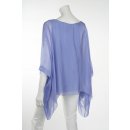 Seidentunika Damen made in italy lang Fledermaus-&Auml;rmel Blau Violett 38 40 42 44